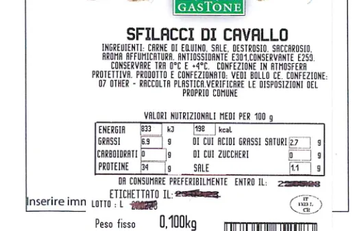 Immagine del prodotto Sfilaccio di cavallo 100g