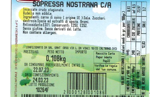 Immagine del prodotto SOPRESSA NOSTRANA C/A