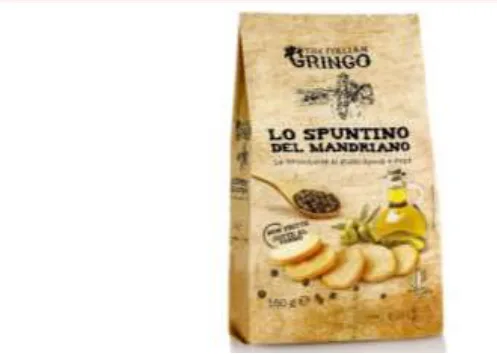 Confezione di Lo spuntino del Mandriano - Le bruschette al gusto speck e pepe, 150g