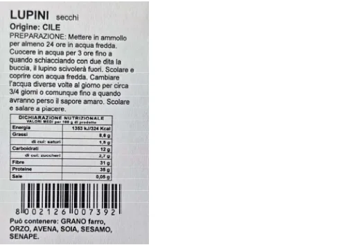 Immagine 2 del prodotto LUPINI SECCHI conf.1 kg