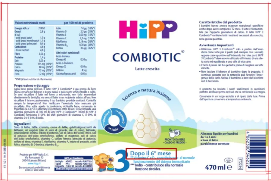 Immagine 1 del prodotto Alimento liquido per bambini da 1 a 3 anni a base di latte parzialmente scremato