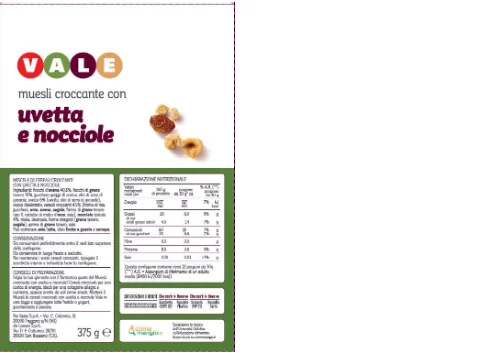Immagine 2 del prodotto MUESLI UVETTA NOCCIOLE 1000