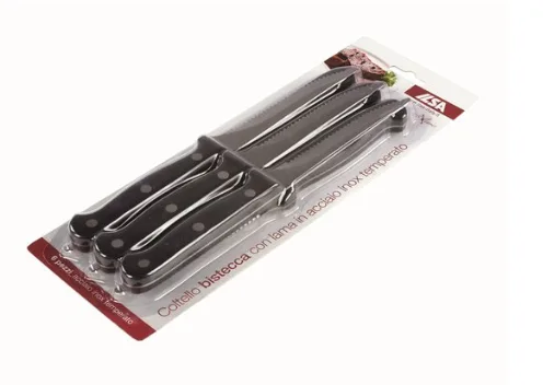 Immagine 2 del prodotto Articolo 2250B - Blister 6 pezzi coltello bistecca con lama dentata