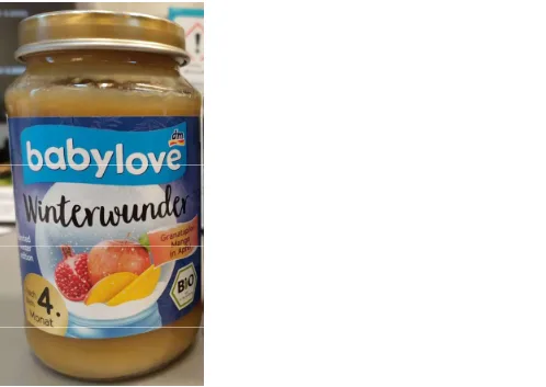 Confezione di babylove Winterwunder purea di mela e mango con succo di melagrana