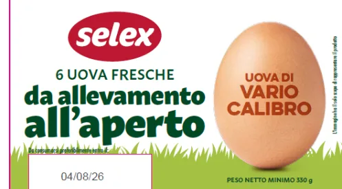 Immagine del prodotto UOVA FRESCHE DA ALLEVAMENTO ALL'APERTO SELEX x6