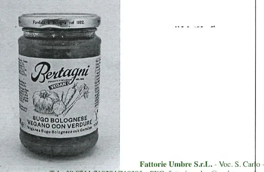 Confezione di Sugo bolognese vegano con verdure