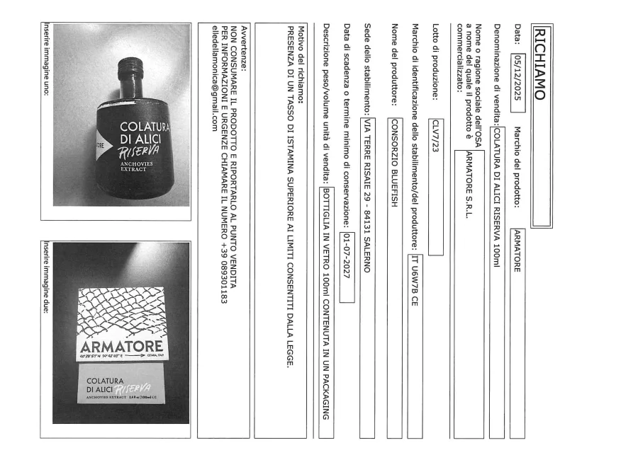 Confezione di COLATURA DI ALICI RISERVA 100ml