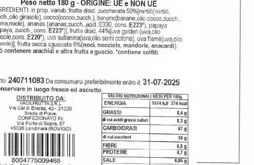 Immagine 2 del prodotto MIX FRUTTA SECCA E DISIDRATATA