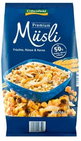 Confezione di Premium Musli con frutta assortito
