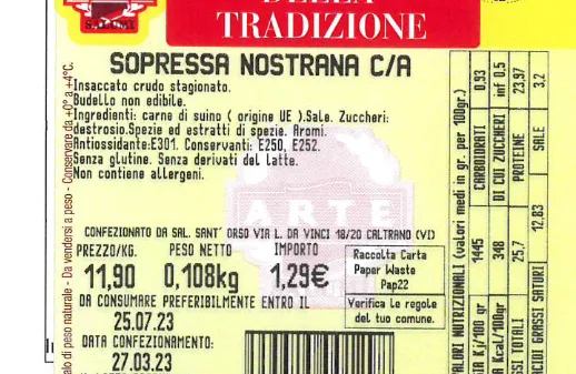 Immagine del prodotto SOPRESSA NOSTRANA C/A