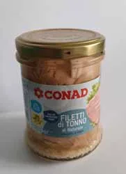 Immagine 2 del prodotto Filetti di tonno al naturale Conad vaso vetro 200g