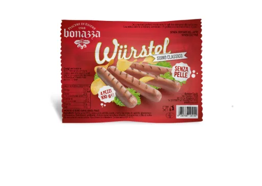 Immagine del prodotto WURSTEL DI PURO SUINO CLASSICO BONAZZA 4 PZ 100 g