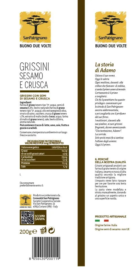 Immagine 1 del prodotto Grissini Sesamo e Crusca