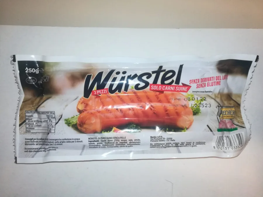 Immagine del prodotto WURSTEL DI PURO SUINO BECHER 3 PZ 250 g