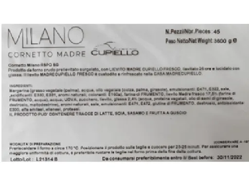 Immagine 1 del prodotto 2743 Cornetto Milano - RSPO SG - 45 pz - MADRE MARGARINA