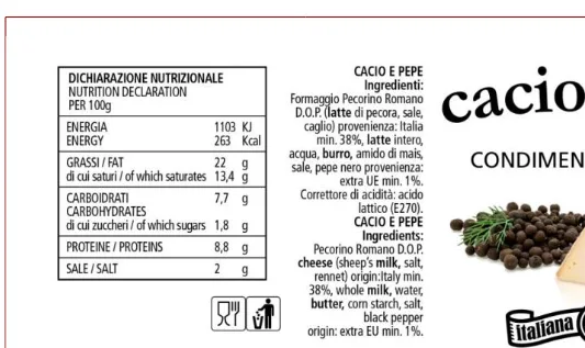 Immagine 1 del prodotto CACIO E PEPE CONDIMENTO PER PASTA