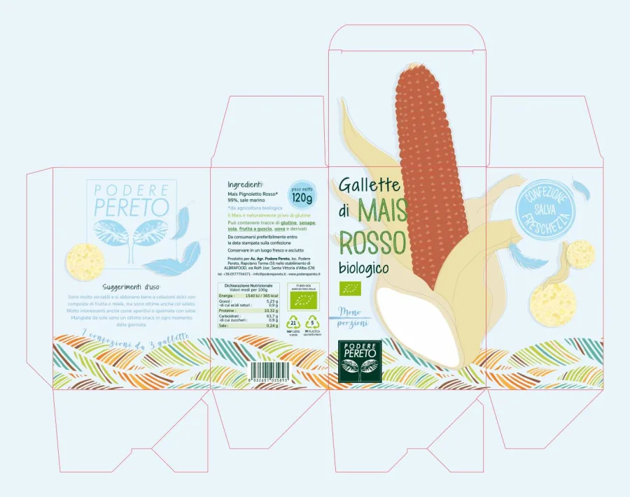 Confezione di Gallette mais rosso biologico monopozioni 120g