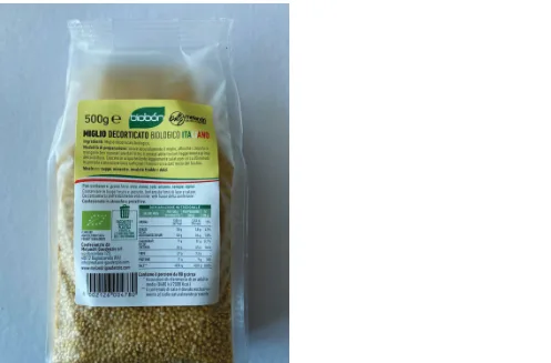 Immagine 2 del prodotto MIGLIO DECORTICATO BIOLOGICO ITALIANO 500g Lotto 293/25