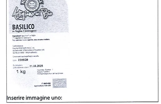 Immagine del prodotto Basilico foglia biologico