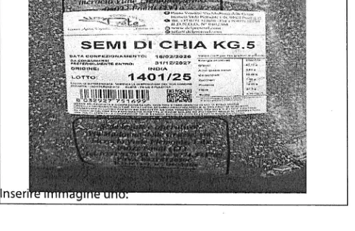 Confezione di SEMI DI CHIA NERA ORIGINE INDIA - Sacchi da 5 KG