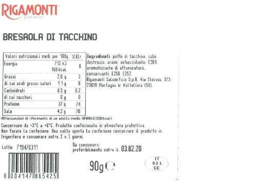 Immagine 2 del prodotto Bresaola di tacchino