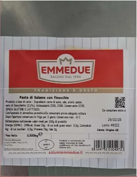 Immagine 1 del prodotto Pasta di Salame con finocchio ¿ COD 497