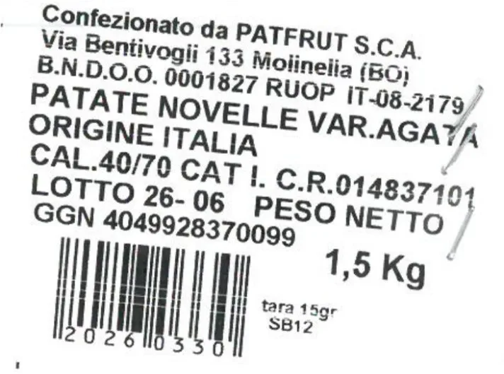 Immagine 1 del prodotto Patata novella Selenella