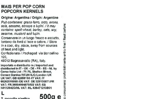 Immagine 2 del prodotto MAIS PER POP CORN (POPPING CORN) 500g