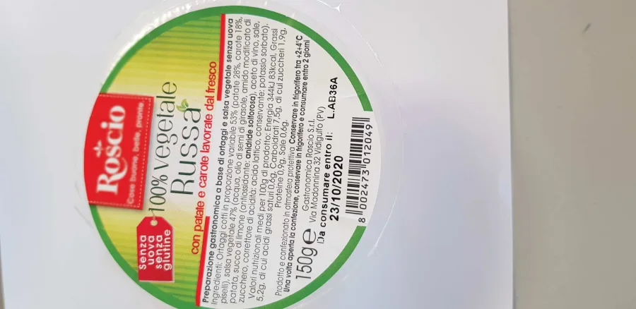 Immagine 1 del prodotto INSALATA RUSSA 100% VEGETALE