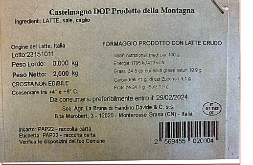 Immagine 2 del prodotto CASTELMAGNO DOP PRODOTTO DELLA MONTAGNA