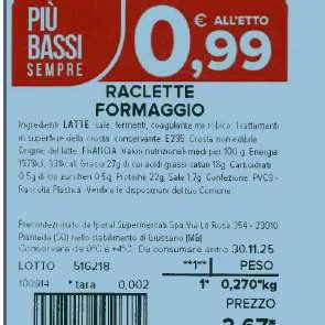 Immagine del prodotto Formaggio Raclette