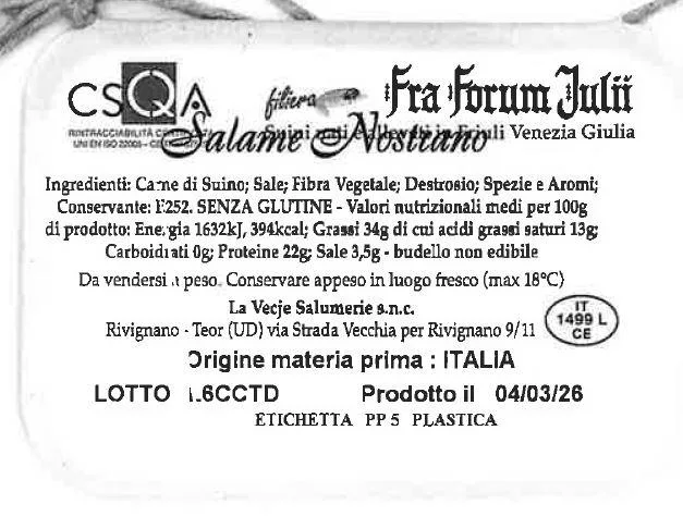 Confezione di SALAME NOSTRANO