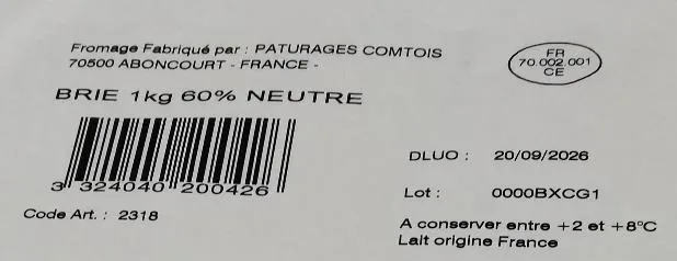Immagine 2 del prodotto Brie 1 kg 60% NEUTRE