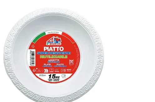 Immagine 2 del prodotto Conf. 15 PIATTI FONDI IN PLASTICA BIANCA