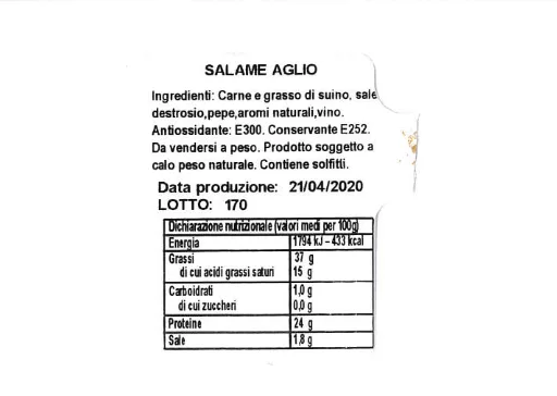 Immagine 1 del prodotto SALAME NOSTRANO DOLCE CON AGLIO
