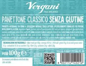 Immagine 1 del prodotto panettone senza glutine Vergani 100 g