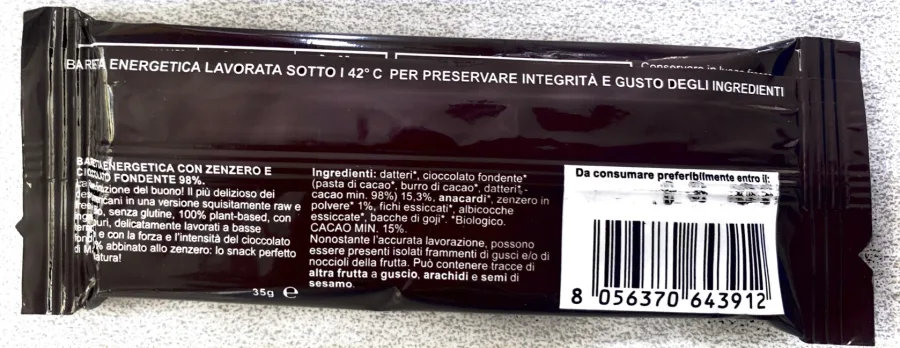 Immagine del prodotto BARRETTA BROWNIE ZENZERO E CIOCCOLATO FONDENTE EXTRA