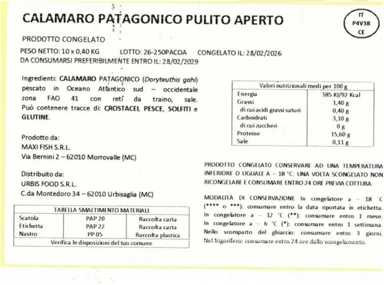 Immagine 2 del prodotto Calamaro patagonico pulito aperto vaschetta