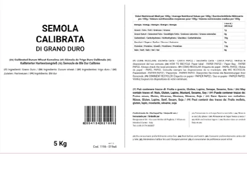 Immagine 2 del prodotto Semola di grano duro calibrata