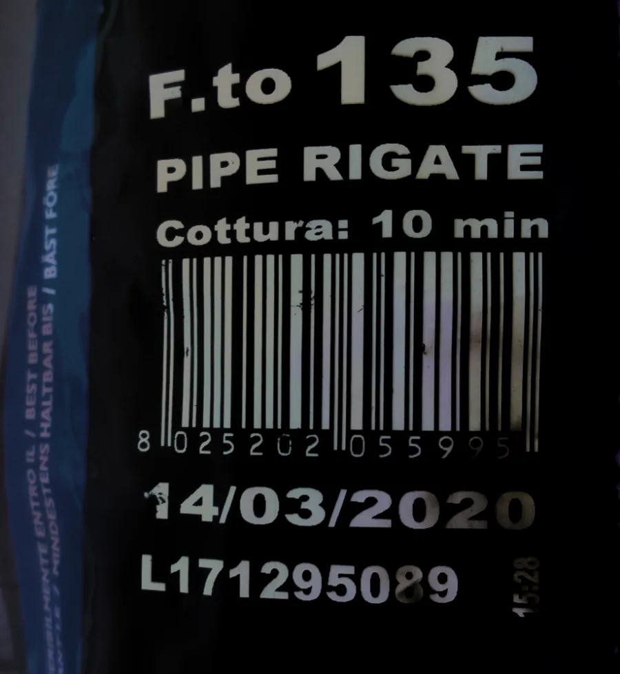 Confezione di Pasta di semola BIO - PIPE RIGATE 135