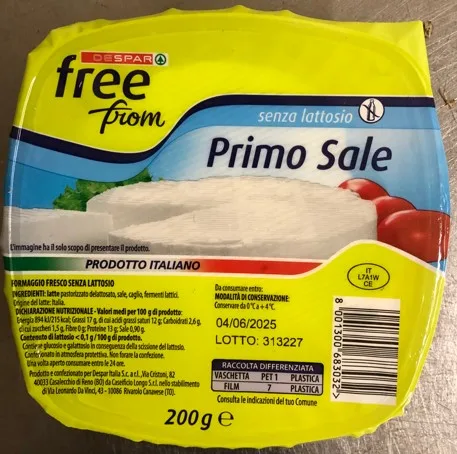 Immagine del prodotto PRIMO SALE SENZA LATTOSIO 1PZ. 200g P.FISSO DESPAR