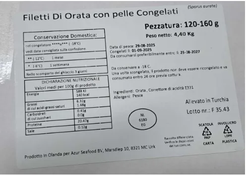 Immagine 1 del prodotto FILETTI DI ORATA CON PELLE CONGELATI 120-160