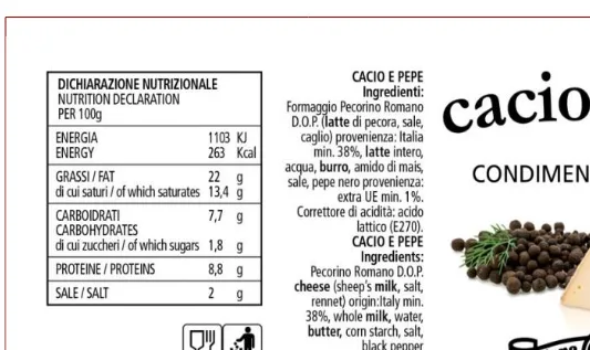 Immagine 1 del prodotto CACIO E PEPE CONDIMENTO PER PASTA