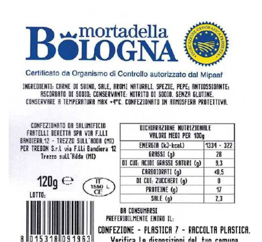 Immagine 2 del prodotto MORTADELLA IGP SENZA PISTACCHIO 120g
