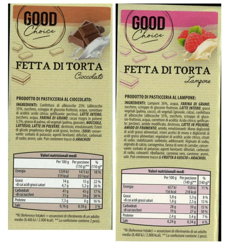 Immagine 1 del prodotto Fette di torta - varietà cioccolato e varietà lampone