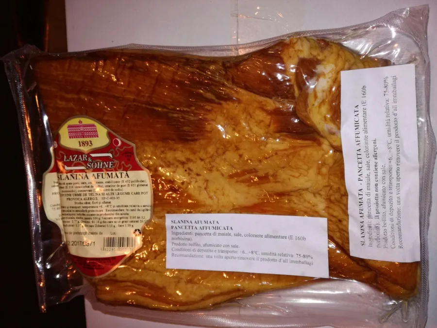 Confezione di SLANINA AFUMATA - PANCETTA AFFUMICATA