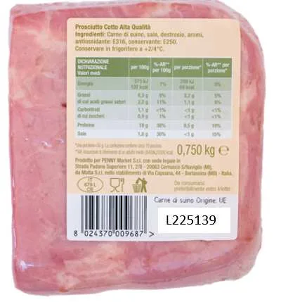 Immagine 1 del prodotto Prosciutto cotto A.Q. 750g