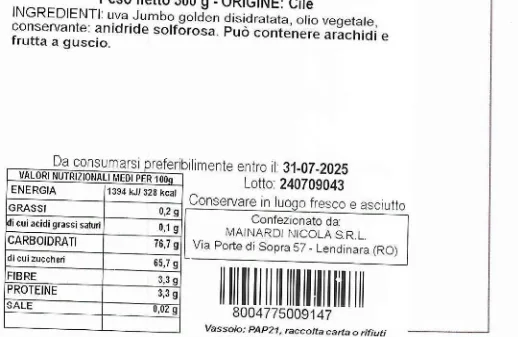 Immagine 2 del prodotto UVA JUMBOGOLDEN DISIDTATA