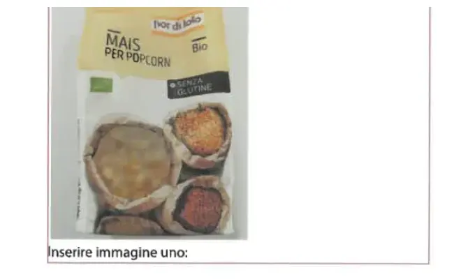 Confezione di MAIS PER POP CORN