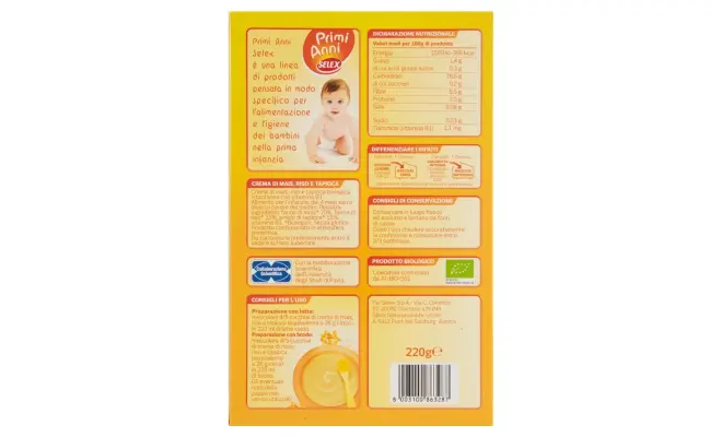Confezione di Crema di mais, riso e tapioca